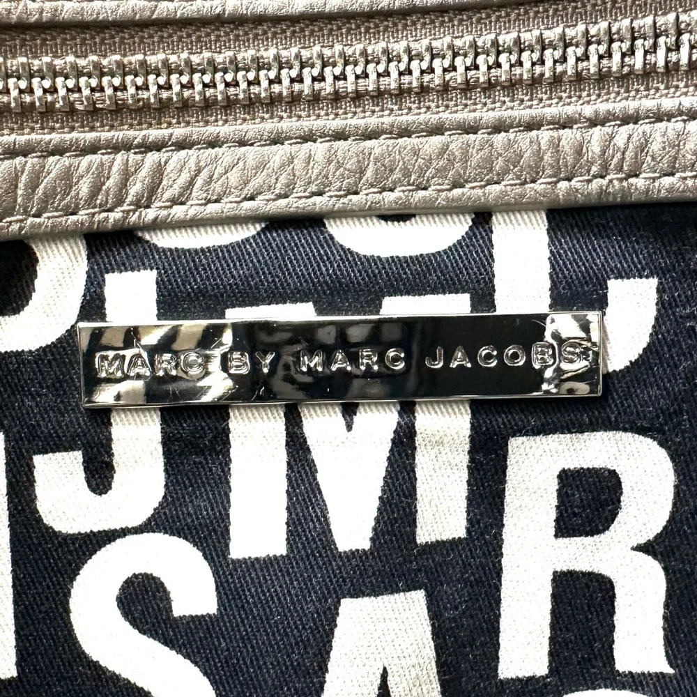 Marc by Marc Jacobs Gold Leather Large Shoulder Bag Turn Locks 3 Sections - Picture 11 of 14